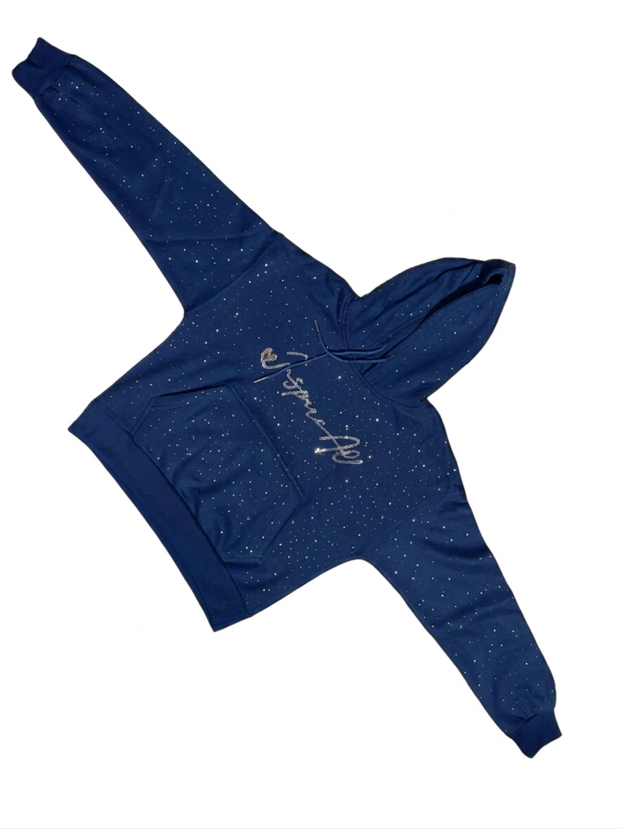 InspireAll Hoodie with rhinestones and hidden pocket