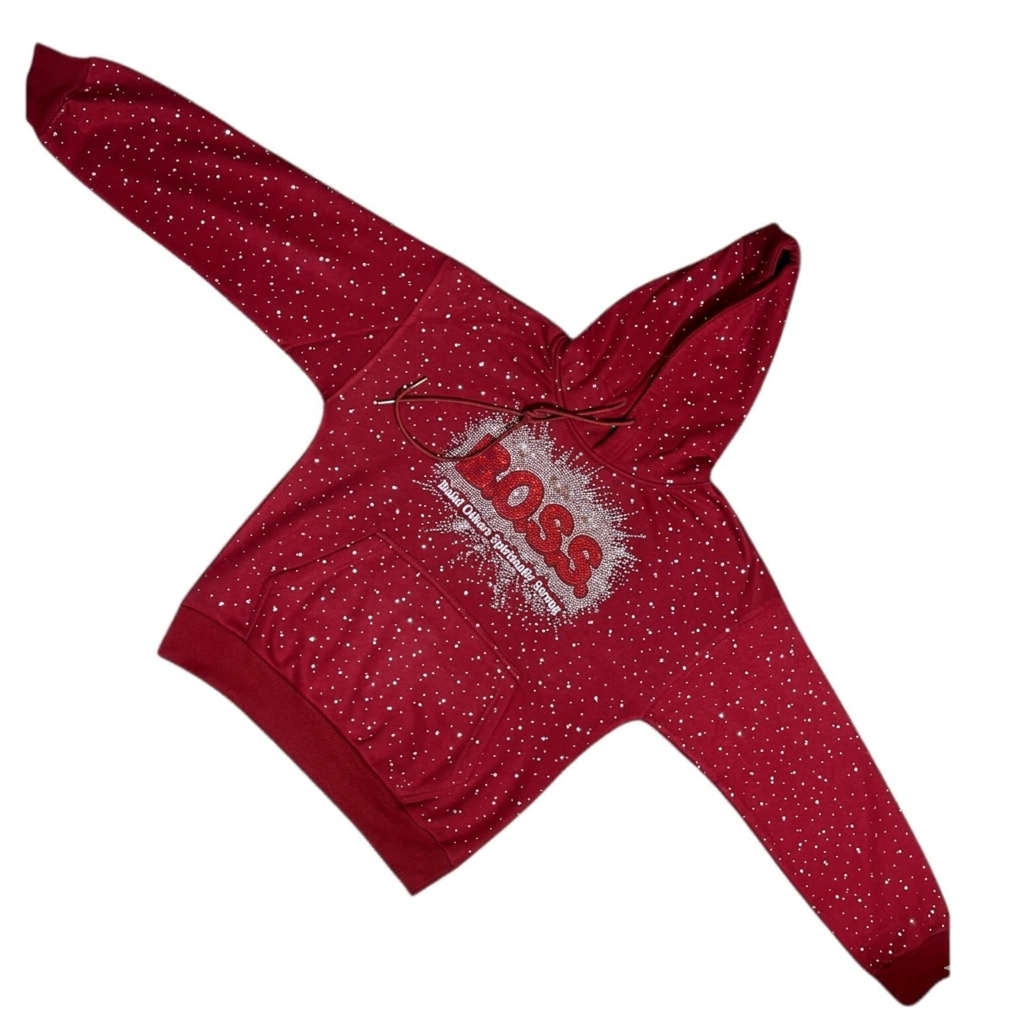 BOSS Hoodie with rhinestones and hidden pocket