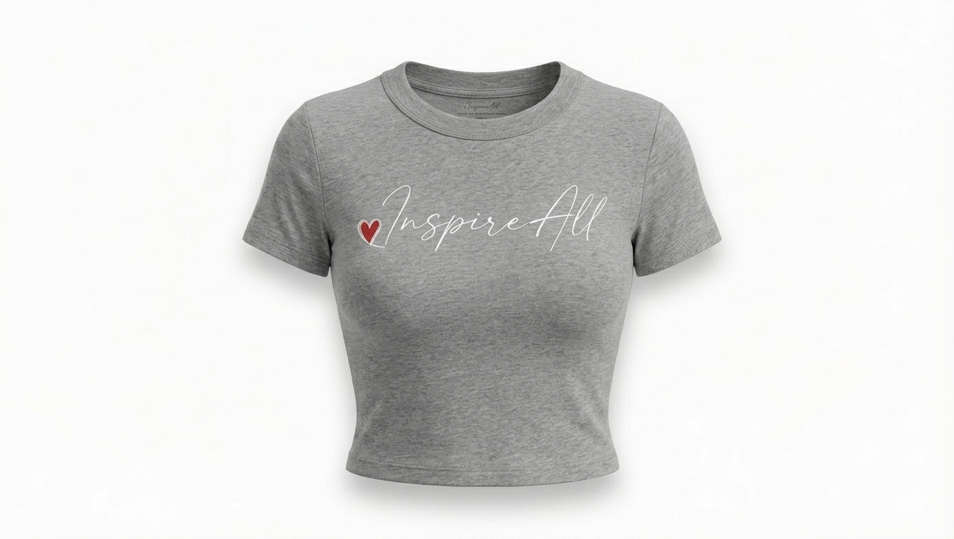 Inspire-All Women's Cropped T-Shirt – Black Short Sleeve Crop Top