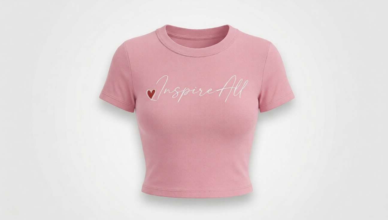 Inspire-All Women's Cropped T-Shirt – Black Short Sleeve Crop Top