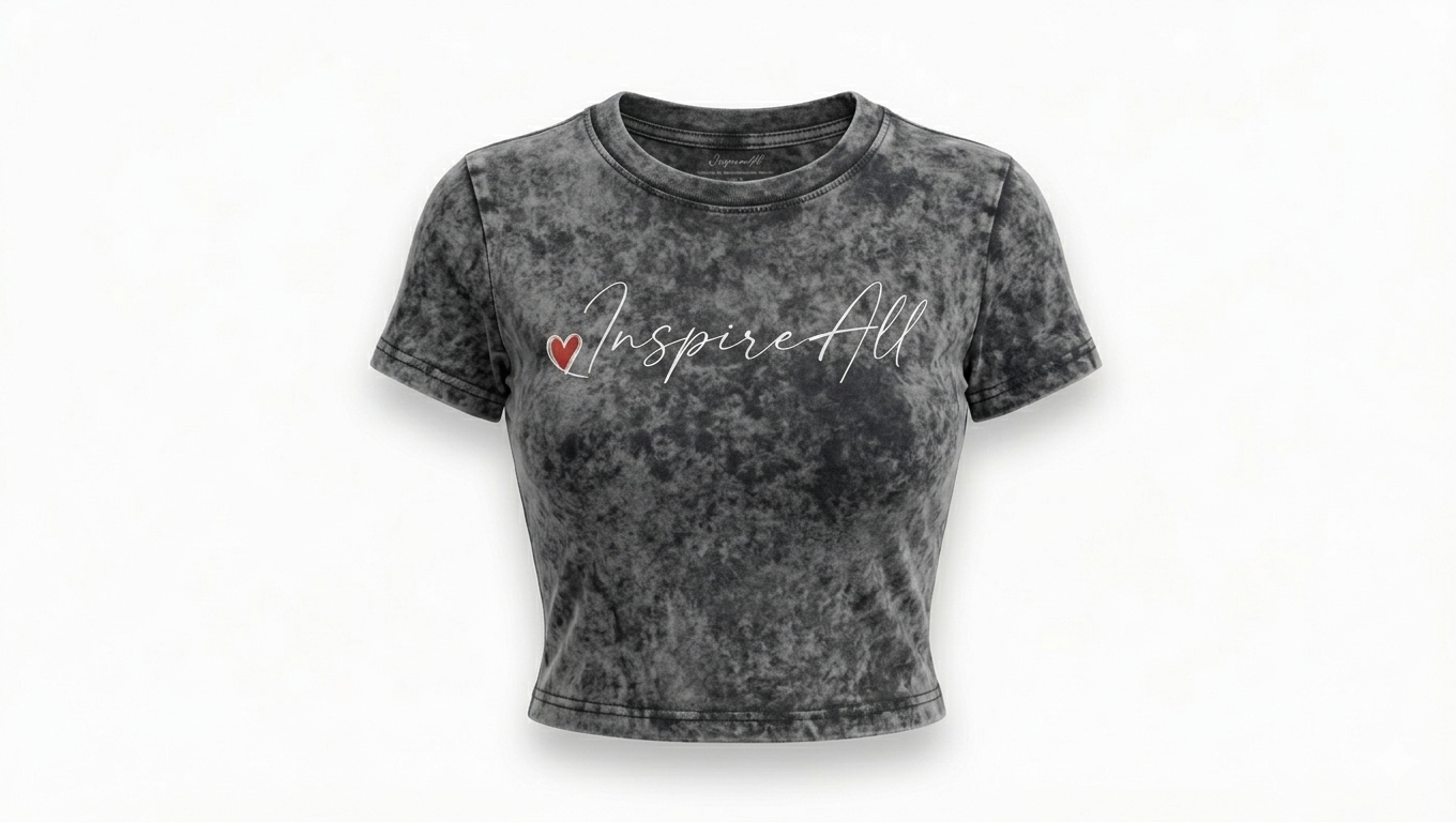 Inspire-All Women's Cropped T-Shirt – Black Short Sleeve Crop Top