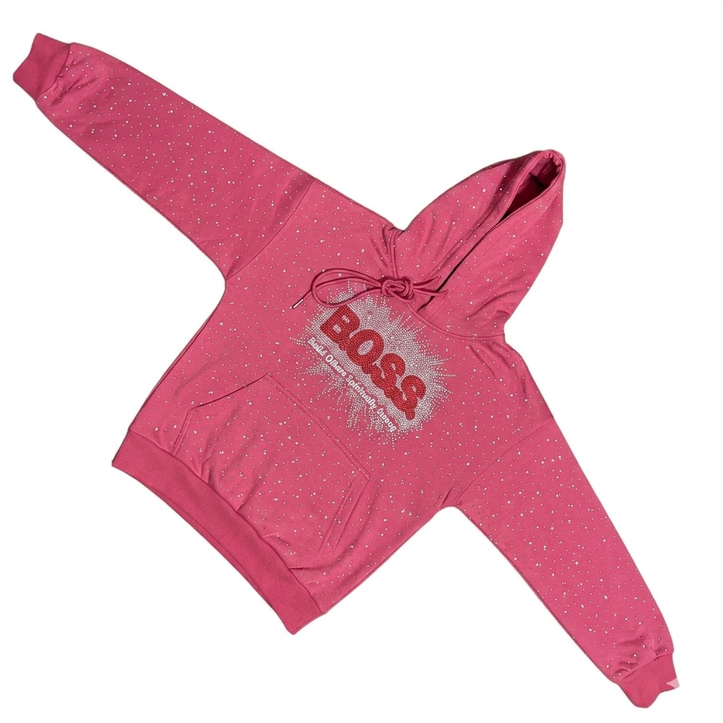 BOSS Hoodie with rhinestones and hidden pocket