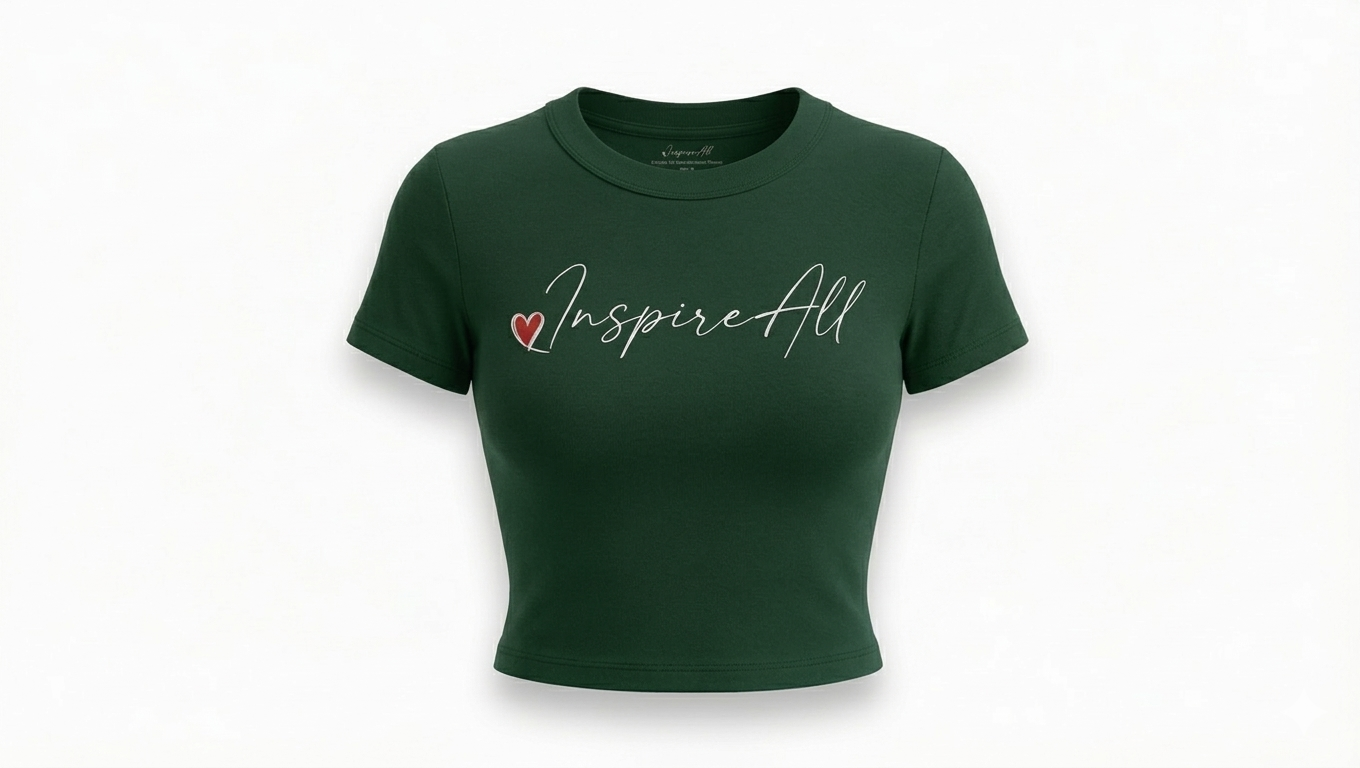 Inspire-All Women's Cropped T-Shirt – Black Short Sleeve Crop Top