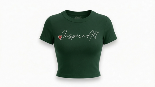 Inspire-All Women's Cropped T-Shirt – Black Short Sleeve Crop Top