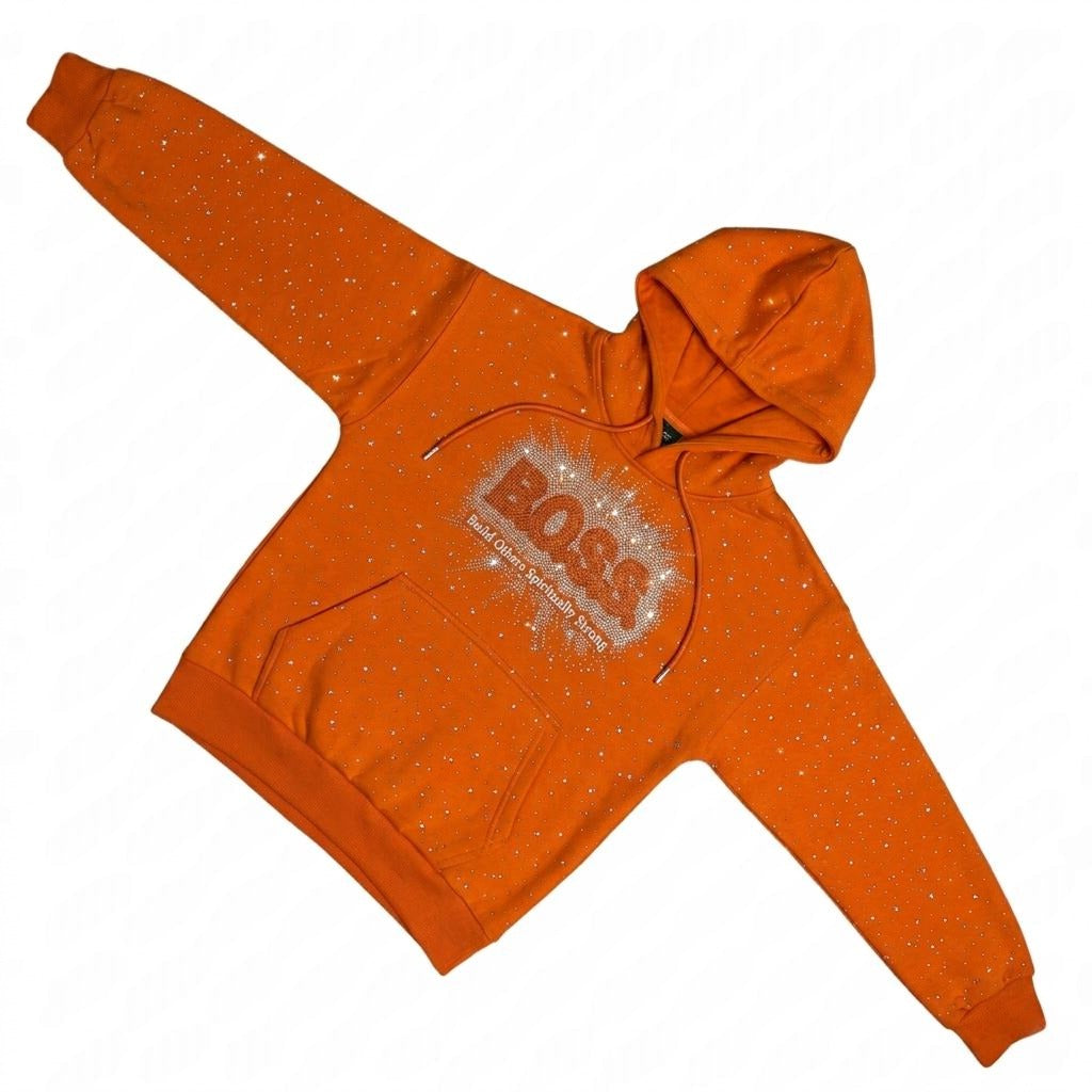 BOSS Hoodie with rhinestones and hidden pocket