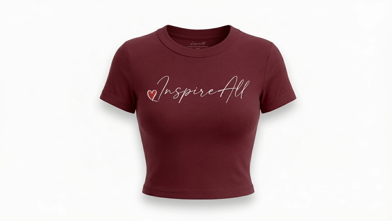 Inspire-All Women's Cropped T-Shirt – Black Short Sleeve Crop Top