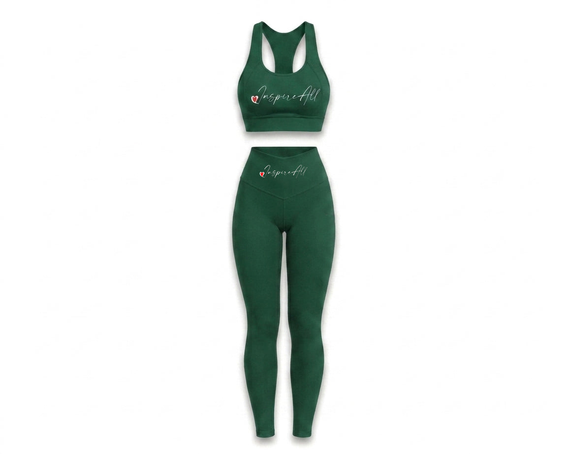 Inspire-All Women's Sports Bra & High-Waisted Leggings Set