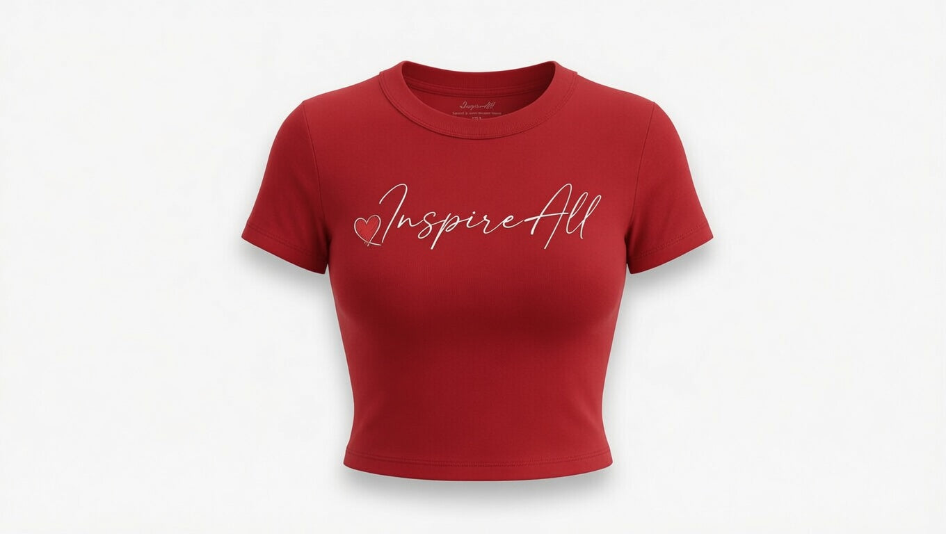 Inspire-All Women's Cropped T-Shirt – Black Short Sleeve Crop Top