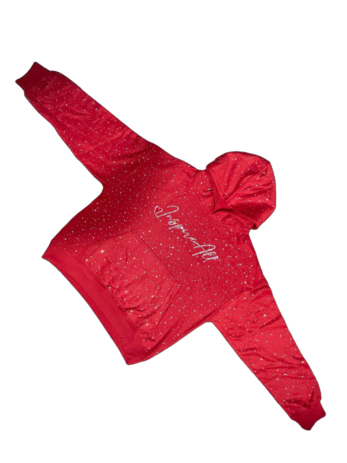 InspireAll Hoodie with rhinestones and hidden pocket