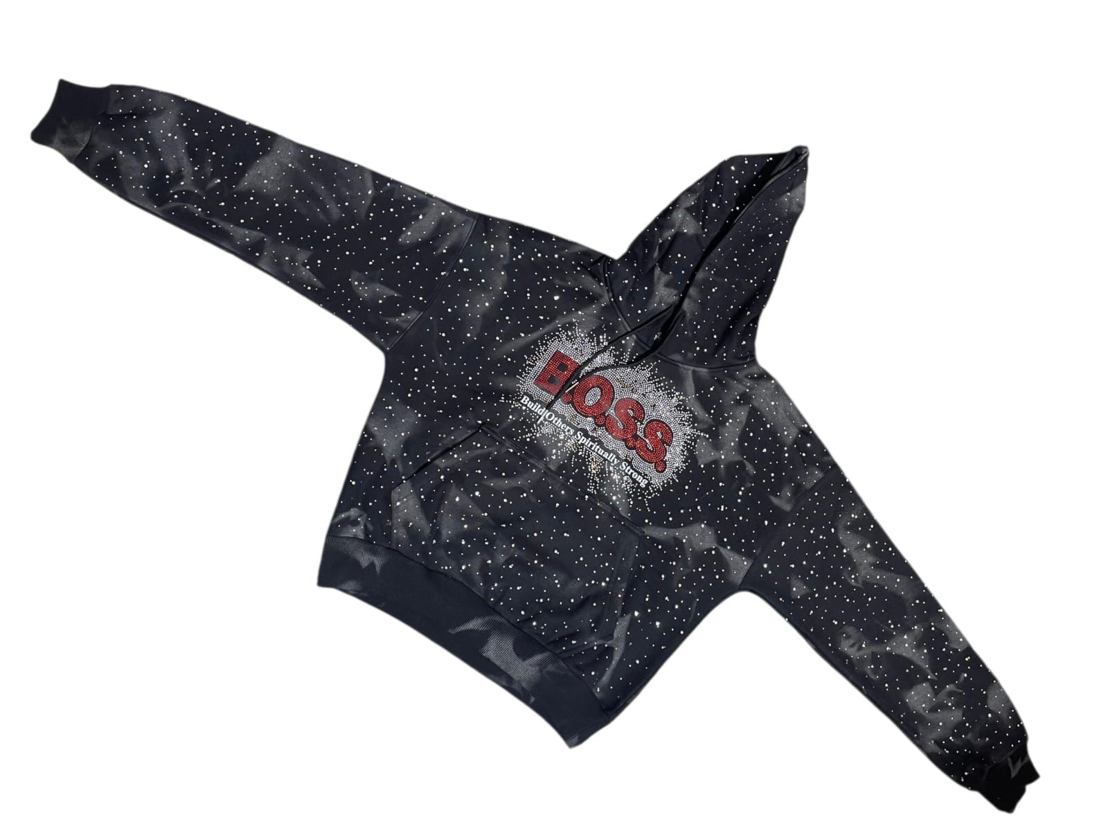 BOSS Hoodie with rhinestones and hidden pocket