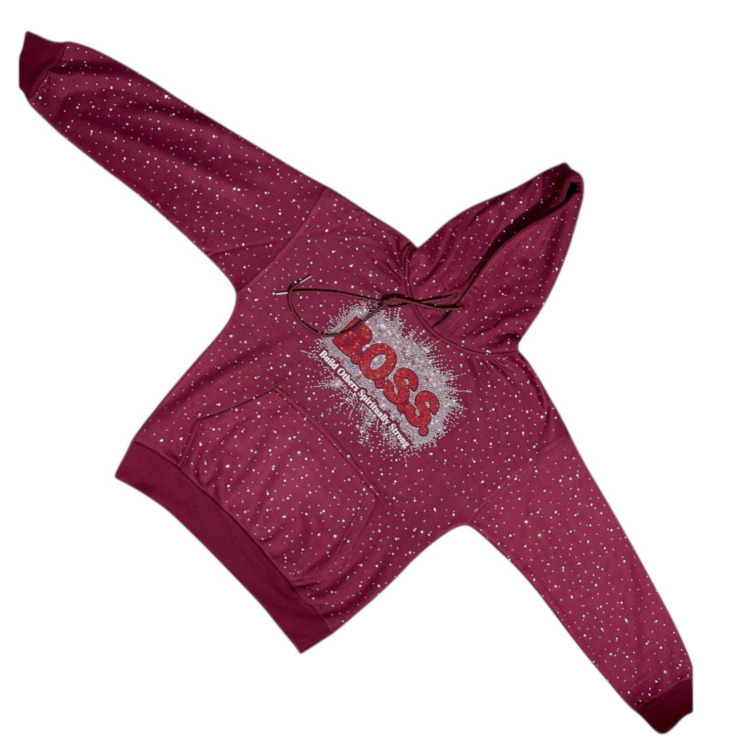 BOSS Hoodie with rhinestones and hidden pocket