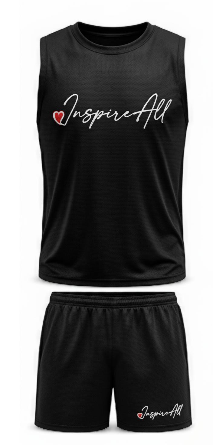 Inspire-All Performance Sleeveless Athletic Set – Red Tank Top & Shorts 2-Piece Outfit