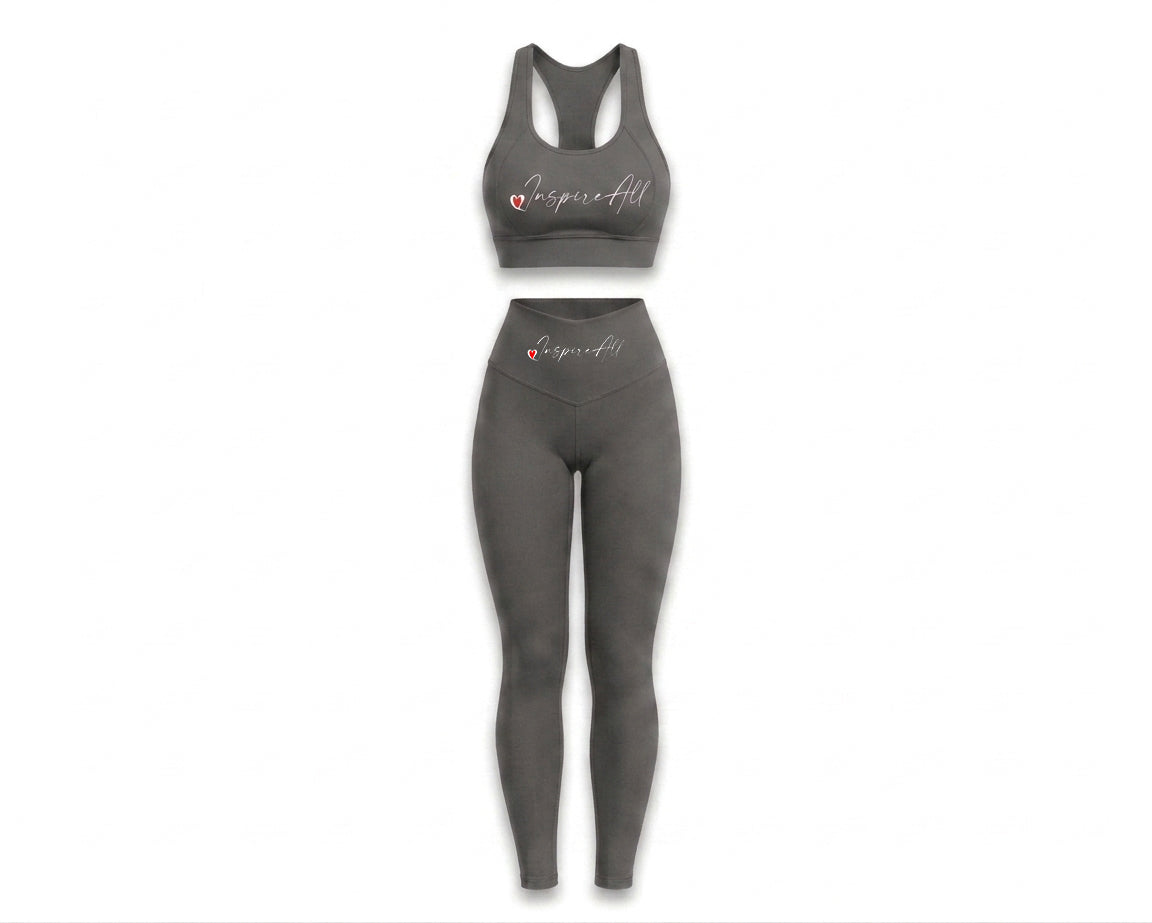 Inspire-All Women's Sports Bra & High-Waisted Leggings Set